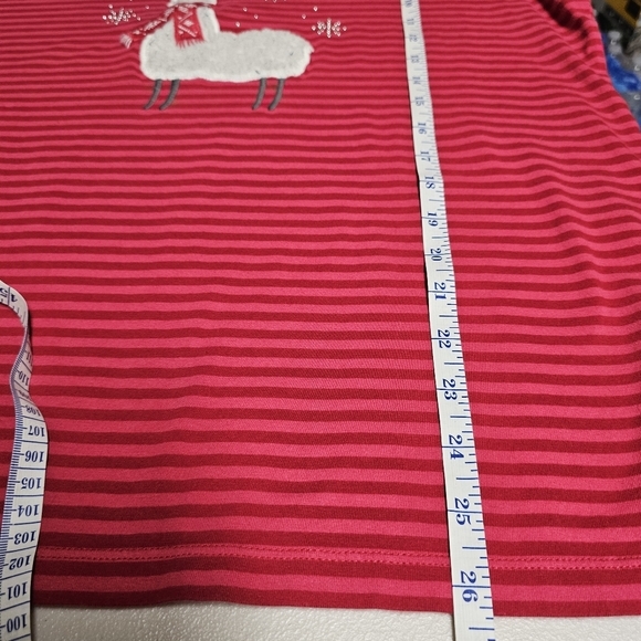 Christopher &‎ Banks Womens XL Red Striped Llama Long Sleeve T Shirt Top - Picture 6 of 10